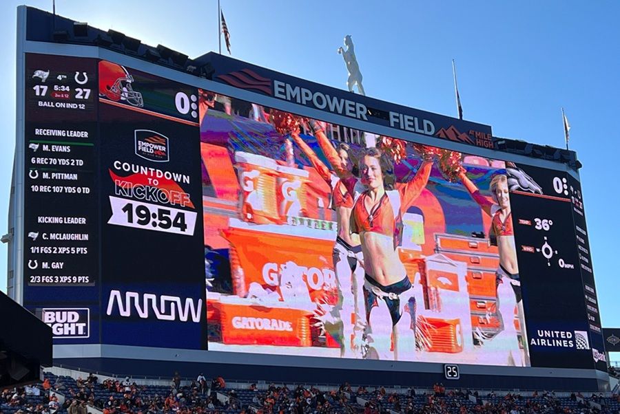 Denver Broncos Empower Field Scoreboard